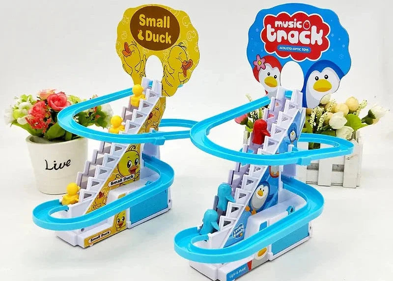 Duck Climbing Stairs Toy for Kids with Lights and Music